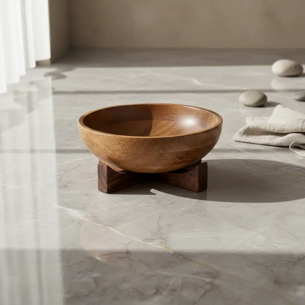 House of Avana Mango Wood Bowl with Stand by House Of Avana
