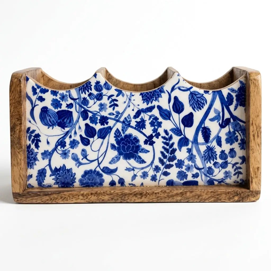 House of Avana Mango Wood Cutlery Stand by House Of Avana