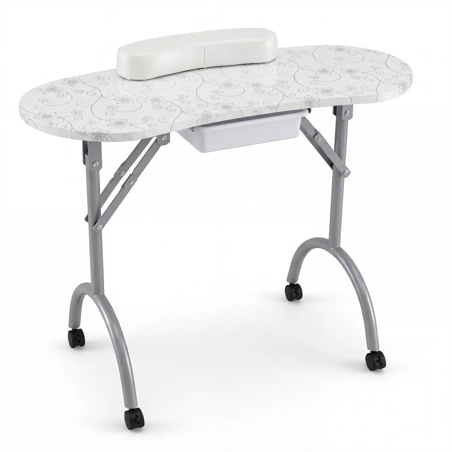 Foldable Manicure Table with Drawer and Wrist Cushion by DirectDeals