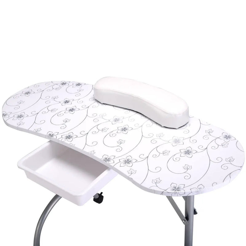 Foldable Manicure Table with Drawer and Wrist Cushion by DirectDeals