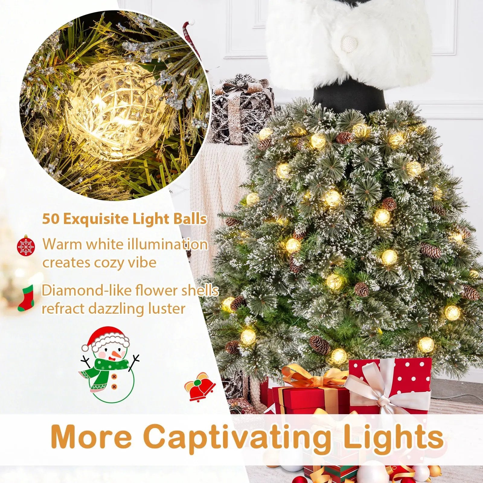 5 FT Pre-lit Mannequin Artificial Christmas Tree Hinged Dress Form Xmas Tree with 465 Branch Tips by DirectDeals