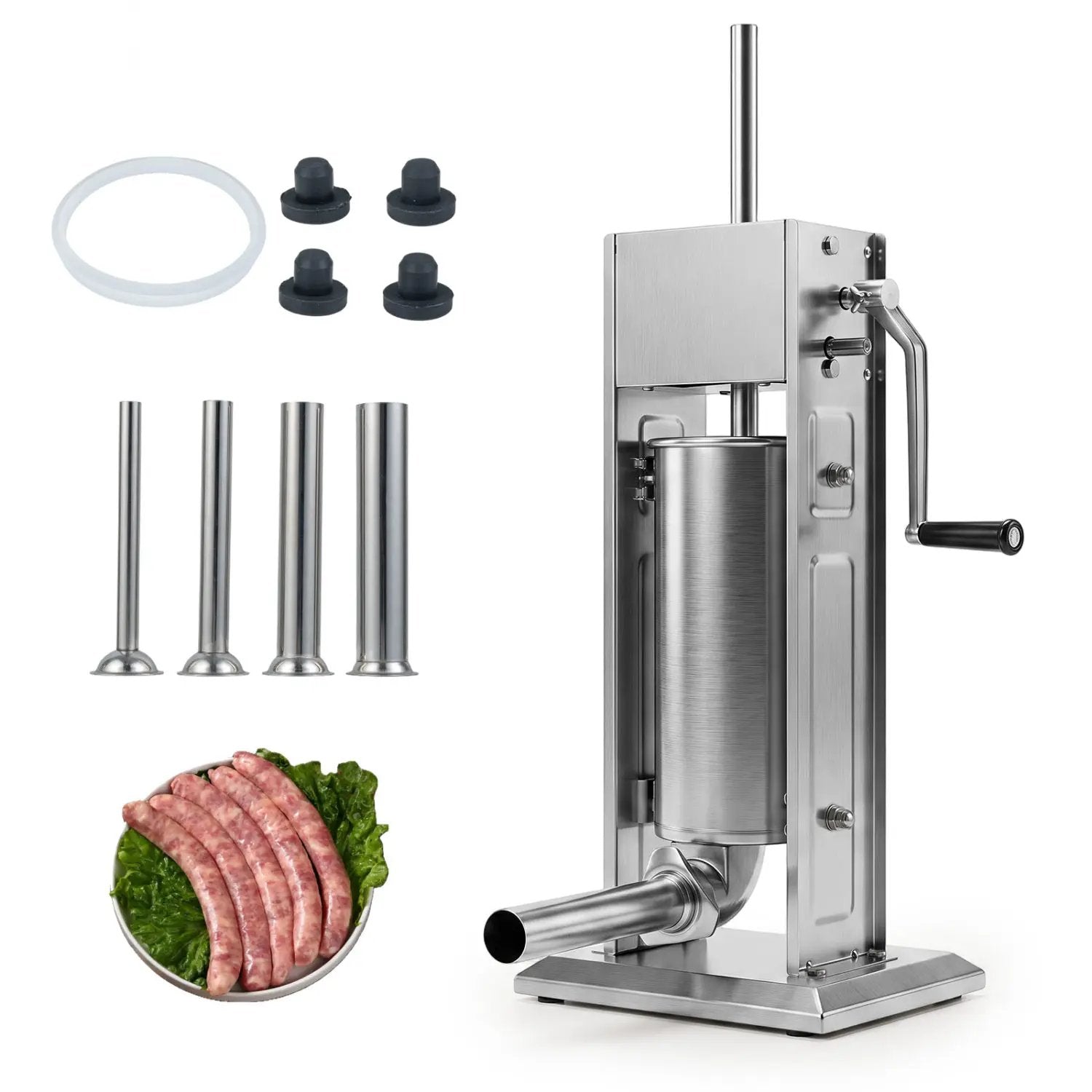 Manual Sausage Stuffer with 4 Tubes & 2 Speeds by DirectDeals