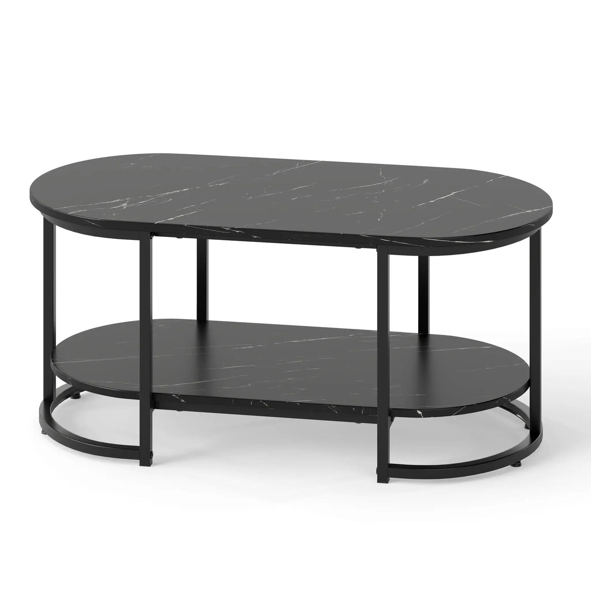 Marble Coffee Table with Open Storage Shelf, photo 7 of 16