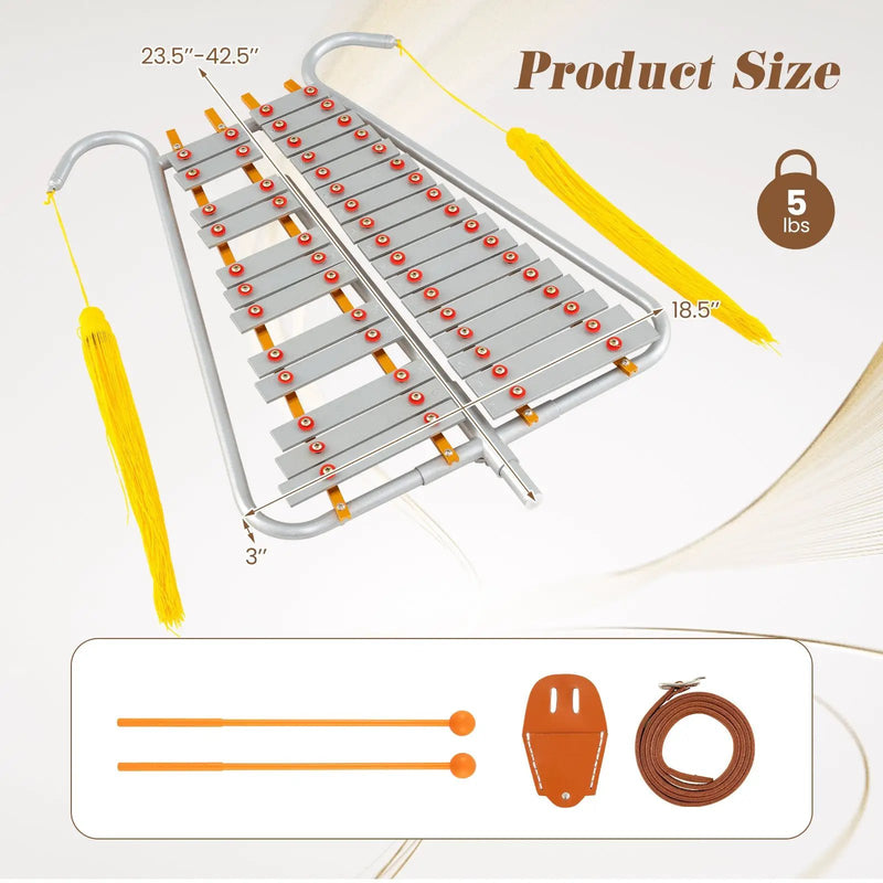 Marching Glockenspiel 29 Note Bell Lyre for Marching Band-Silver by DirectDeals