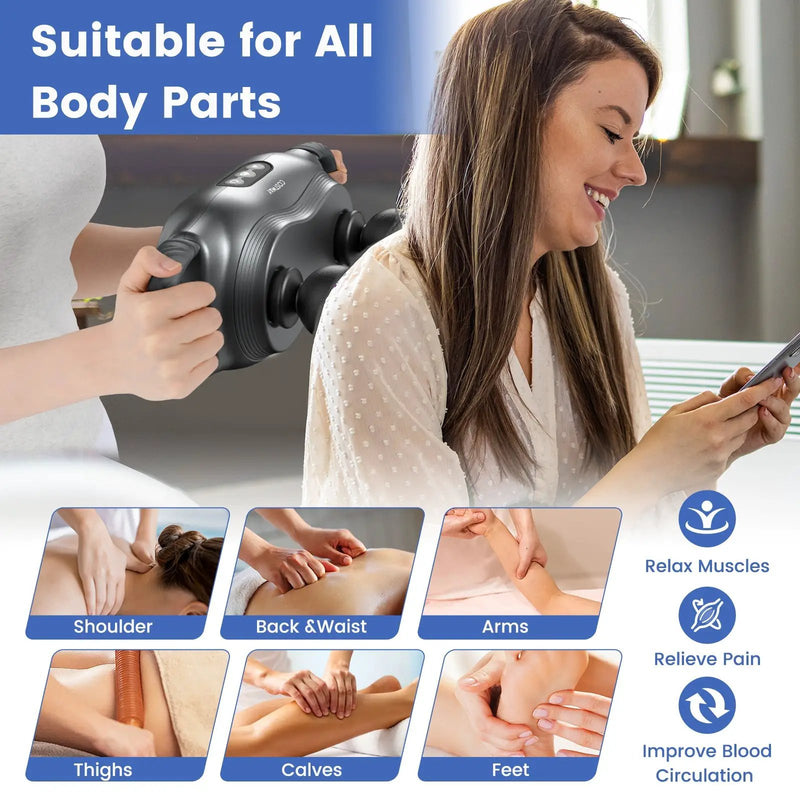 Massage Gun Deep Tissue with 3 Switchable Massage Heads and 3 Modes-Black by DirectDeals