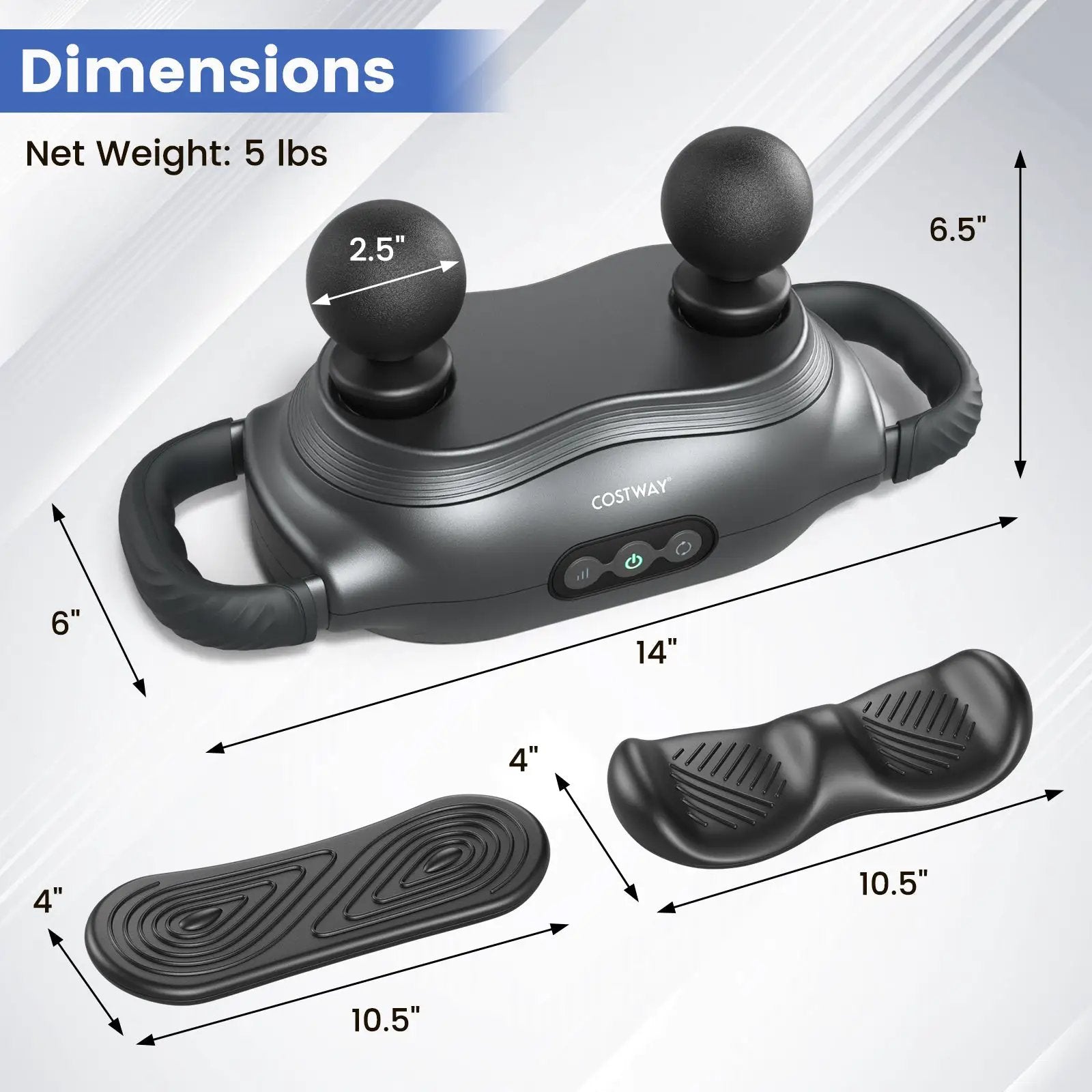 Massage Gun Deep Tissue with 3 Switchable Massage Heads and 3 Modes-Black by DirectDeals