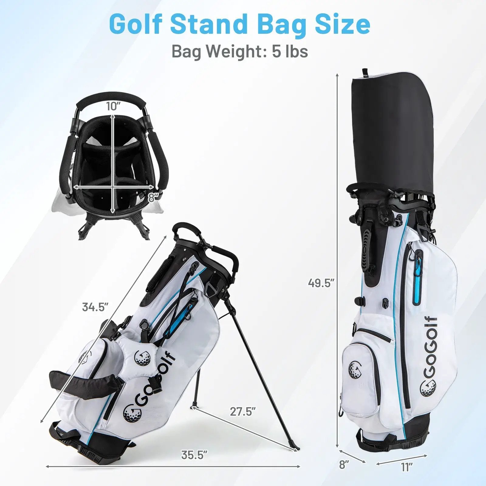 Men's Complete Golf Clubs and Bag Set-White by DirectDeals