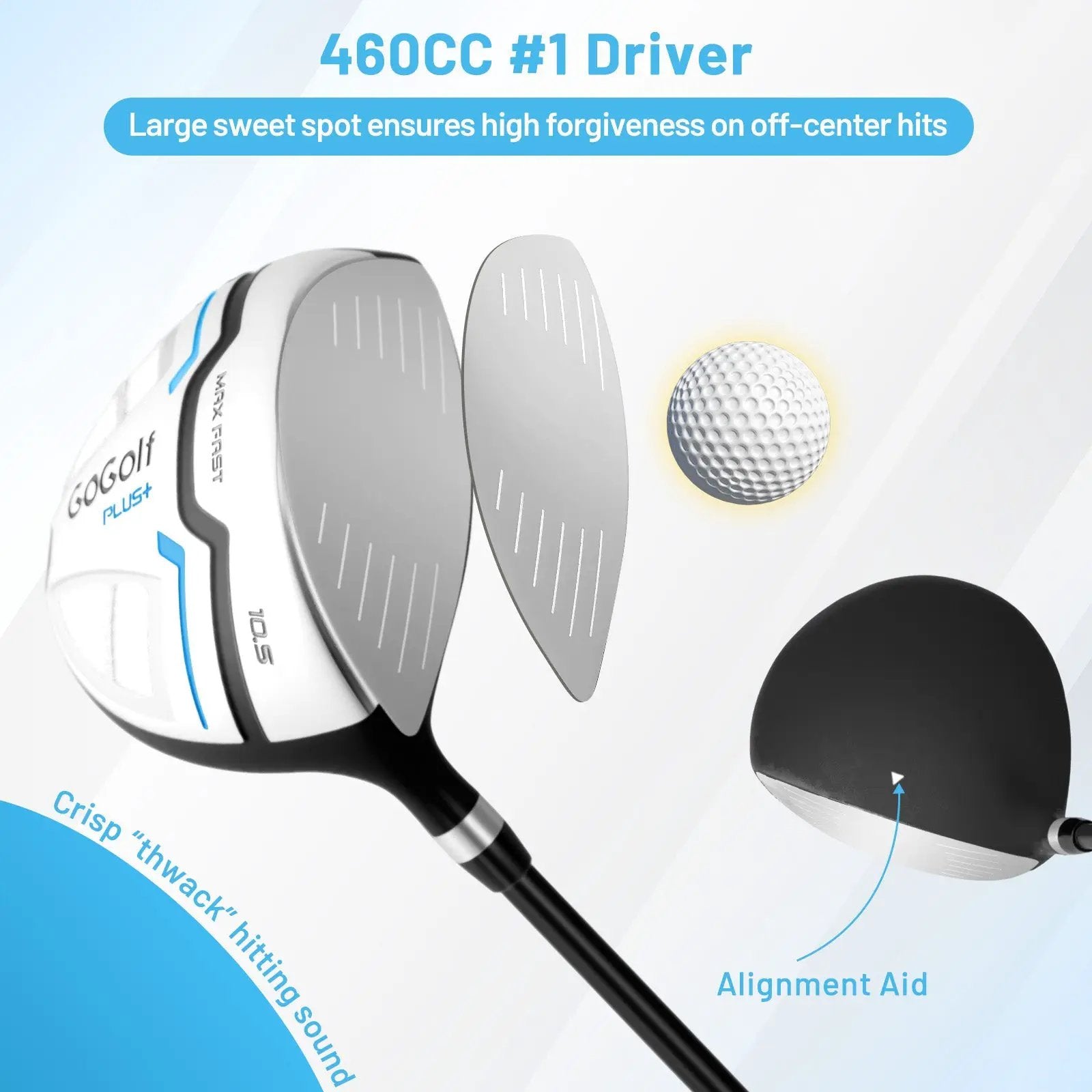 Men's Complete Golf Clubs and Bag Set-White by DirectDeals