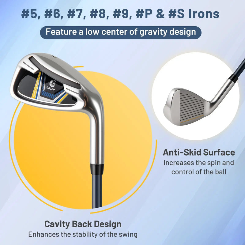 Men's Complete Golf Clubs and Bag Set Right Handed-Yellow by DirectDeals
