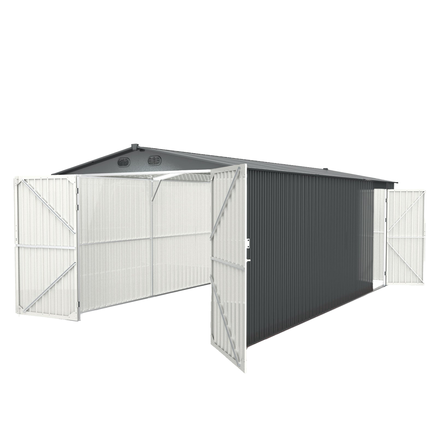 10'x20' Metal Shed with Double Front Doors & Side Entry Door by Chery Industrial