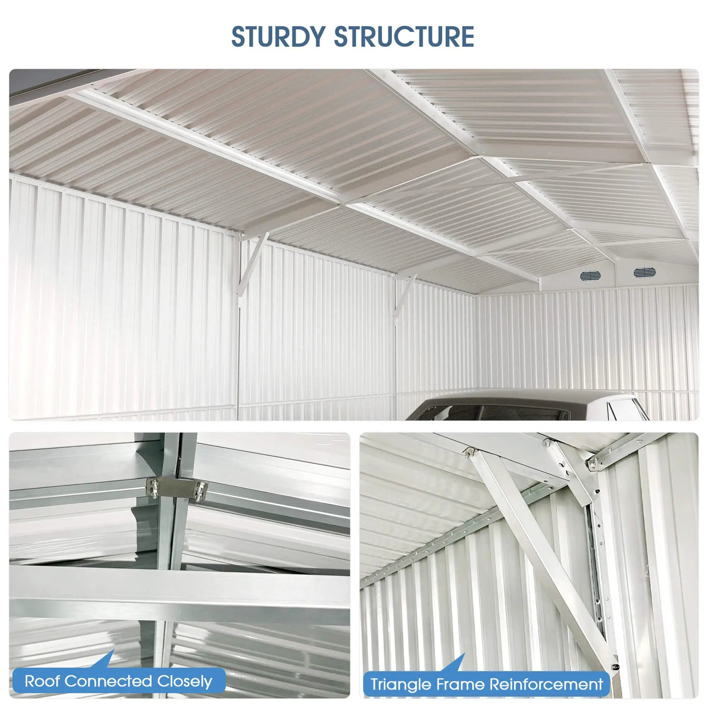 13'x20' Metal Shed with Double Front Doors & Side Entry Door by Chery Industrial