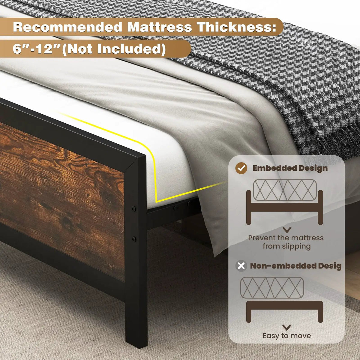 Metal Bed Frame with Headboard and Footboard, photo 7 of 10