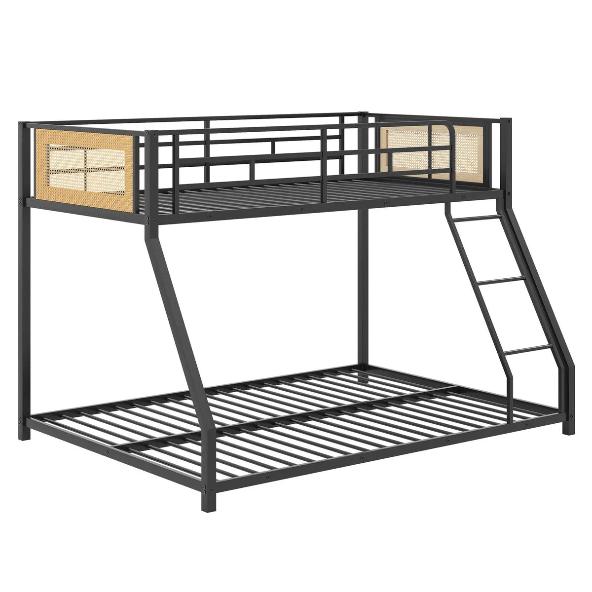 Metal Bunk Bed Twin Over Full with Full Length Safety Guardrail and Ramp Ladder, photo 12 of 16