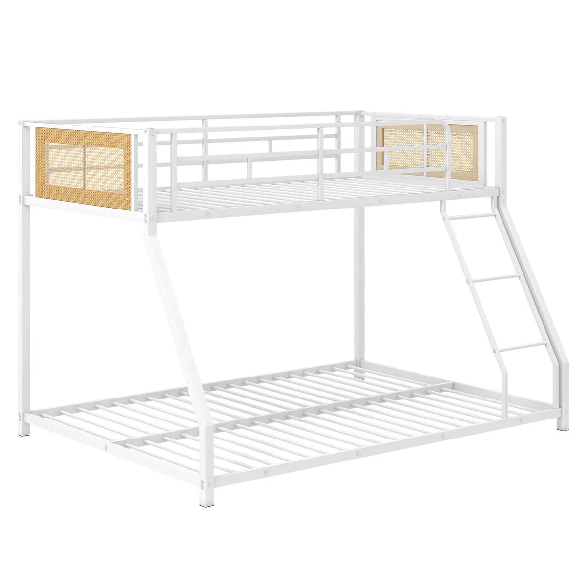 Metal Bunk Bed Twin Over Full with Full Length Safety Guardrail and Ramp Ladder, photo 11 of 16