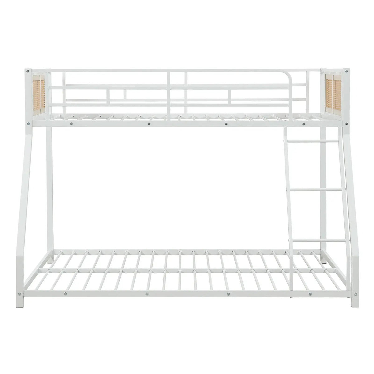Metal Bunk Bed Twin Over Full with Full Length Safety Guardrail and Ramp Ladder, photo 9 of 16