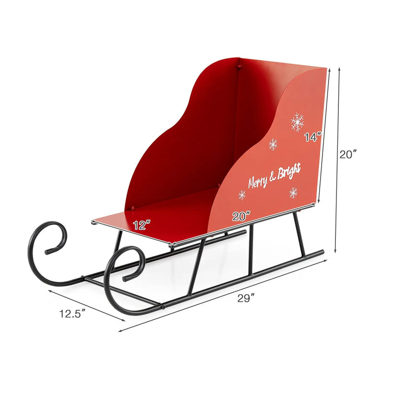 Metal Christmas Santa Sleigh Basket Xmas Santas Gift Storage Sleigh by DirectDeals