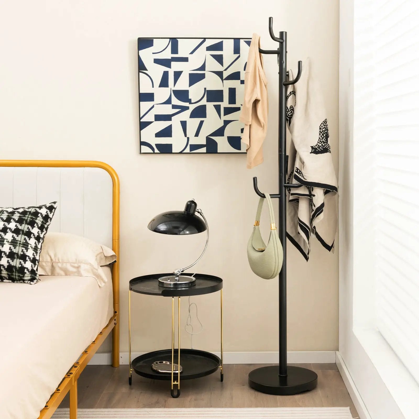 Metal Coat Rack Stand with 8 Sturdy Hooks and Metal Base by DirectDeals