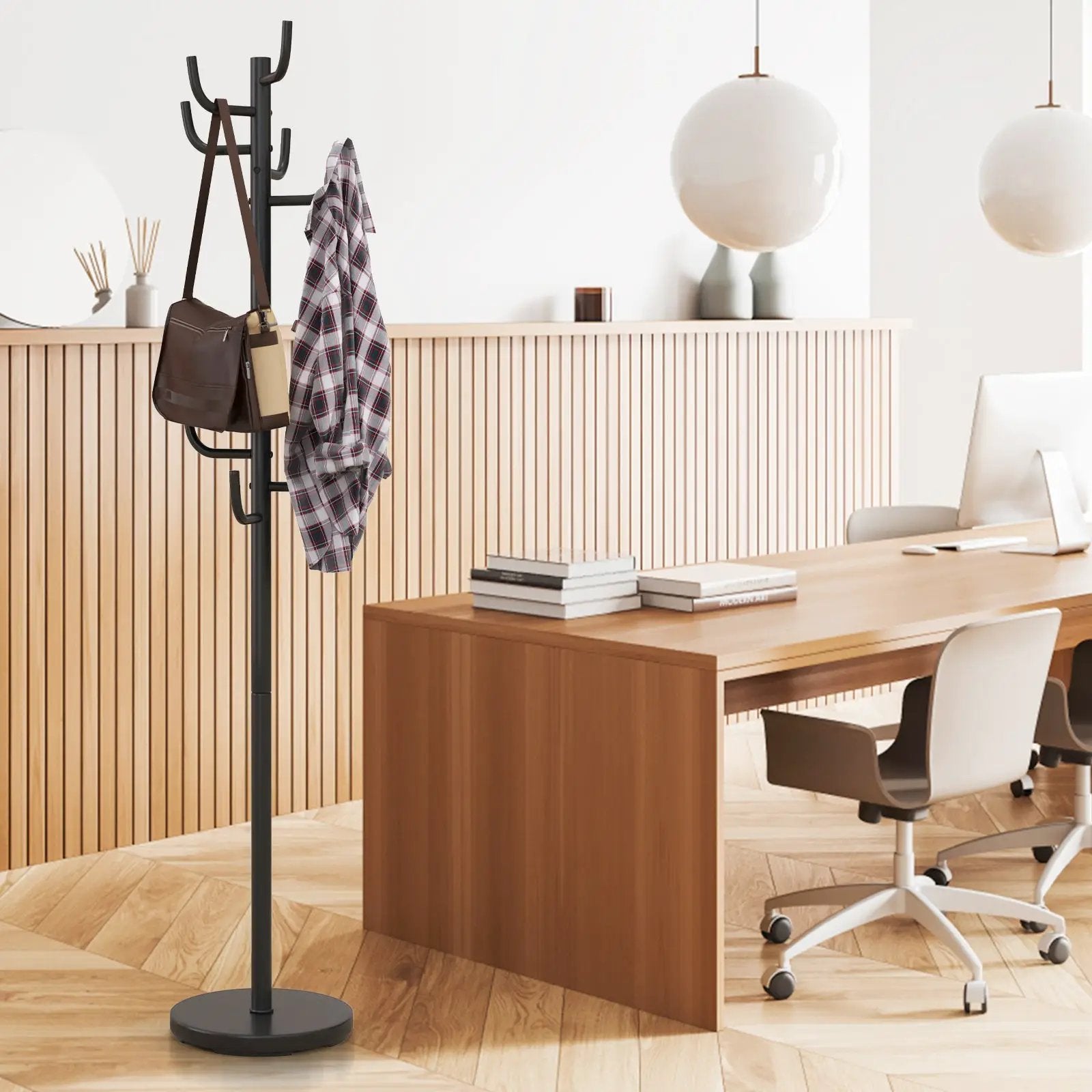 Metal Coat Rack Stand with 8 Sturdy Hooks and Metal Base by DirectDeals