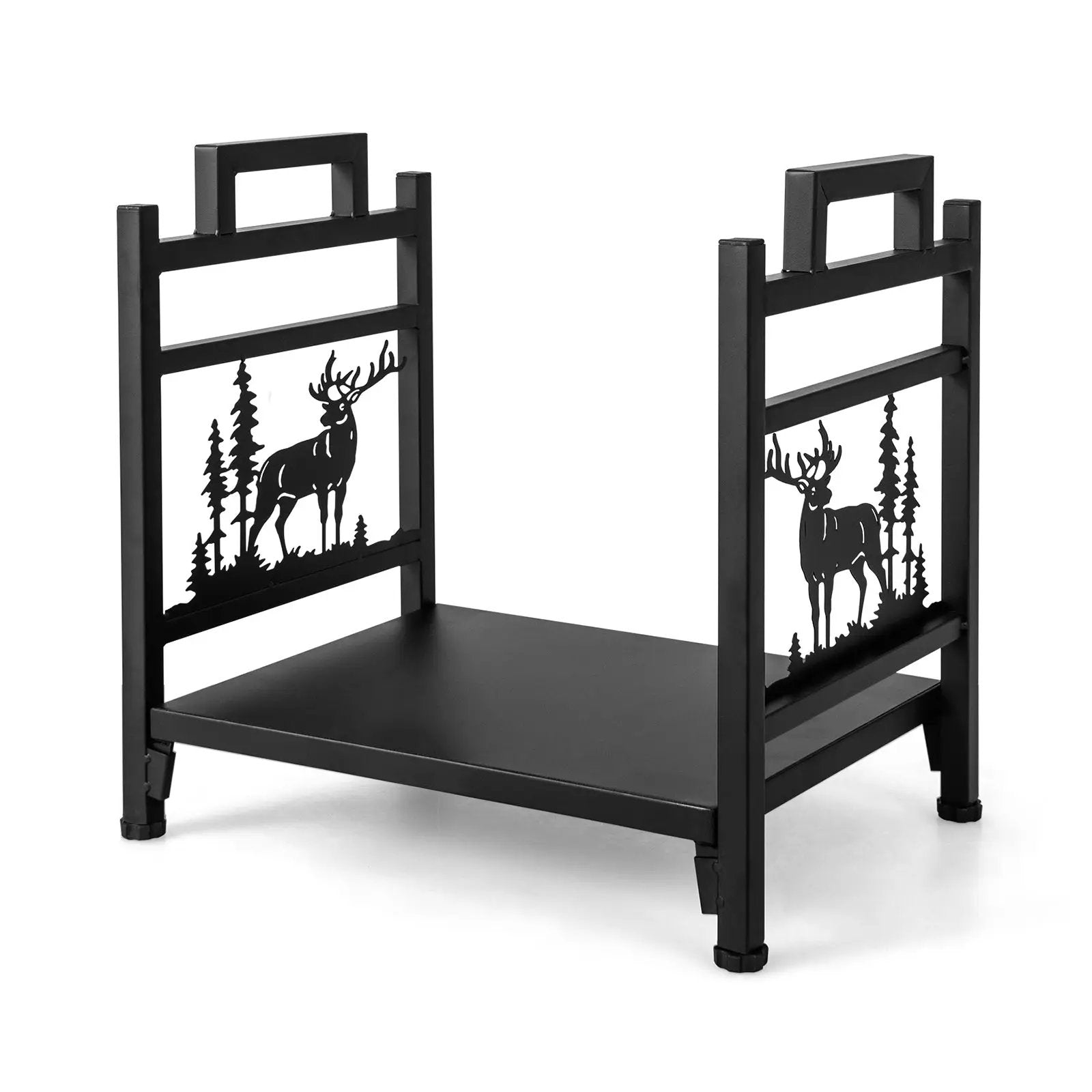 18.5 Inch Metal Firewood Rack with Dual Handles by DirectDeals
