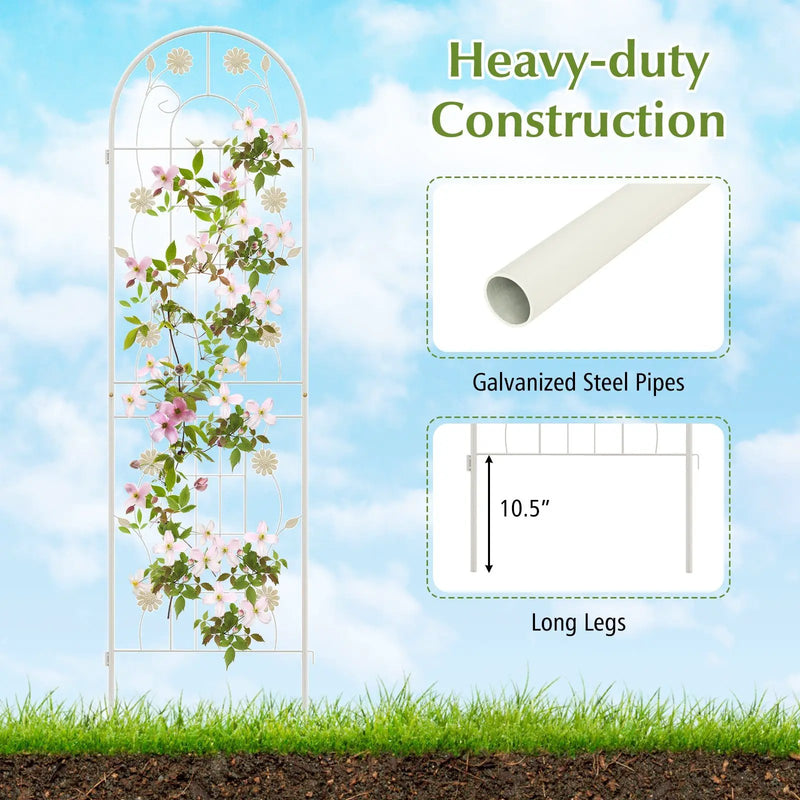 4 Pack 71 x 20 Inches Metal Garden Trellis for Climbing Plants-White by DirectDeals