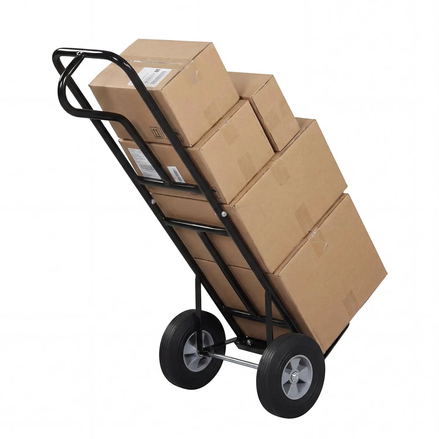 Metal Hand Truck Heavy-Duty 600 LBS Moving Dolly Cart with P-Handle and 10inch Rubber Wheels by DirectDeals