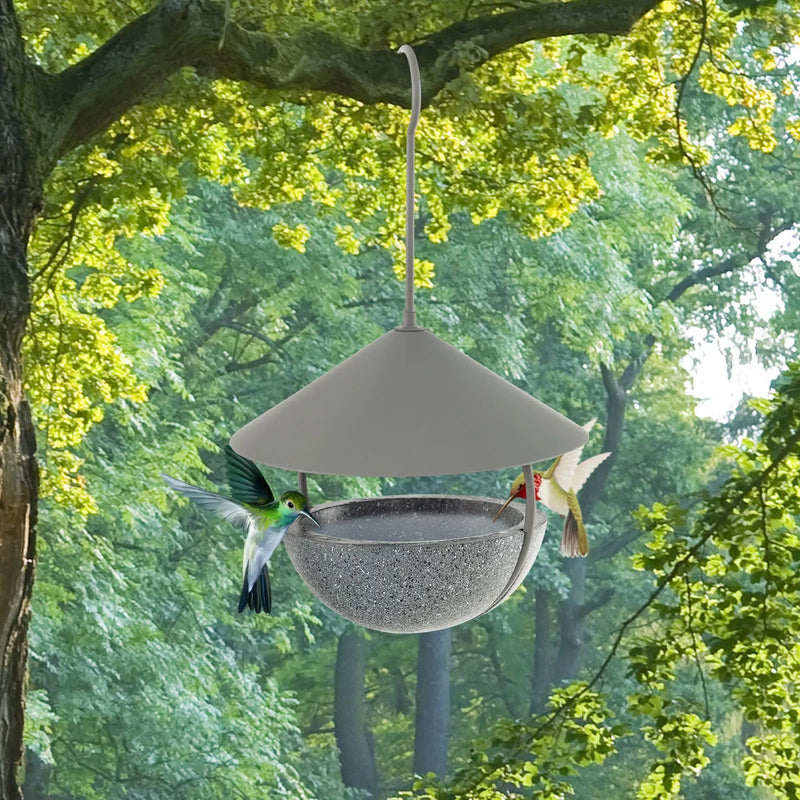 Metal Hanging Bird Feeder and Bath with Weatherproof Dome by DirectDeals