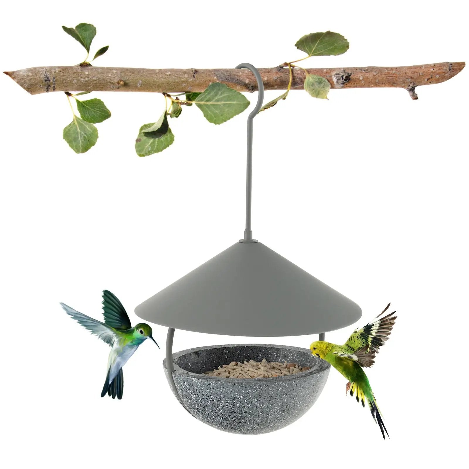 Metal Hanging Bird Feeder and Bath with Weatherproof Dome by DirectDeals