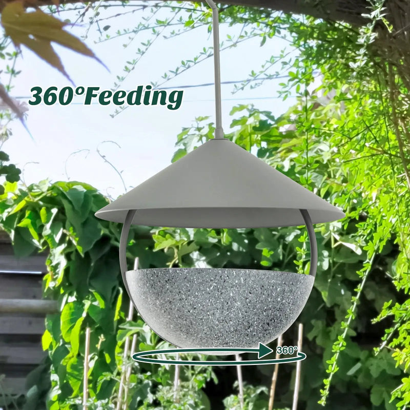 Metal Hanging Bird Feeder and Bath with Weatherproof Dome by DirectDeals