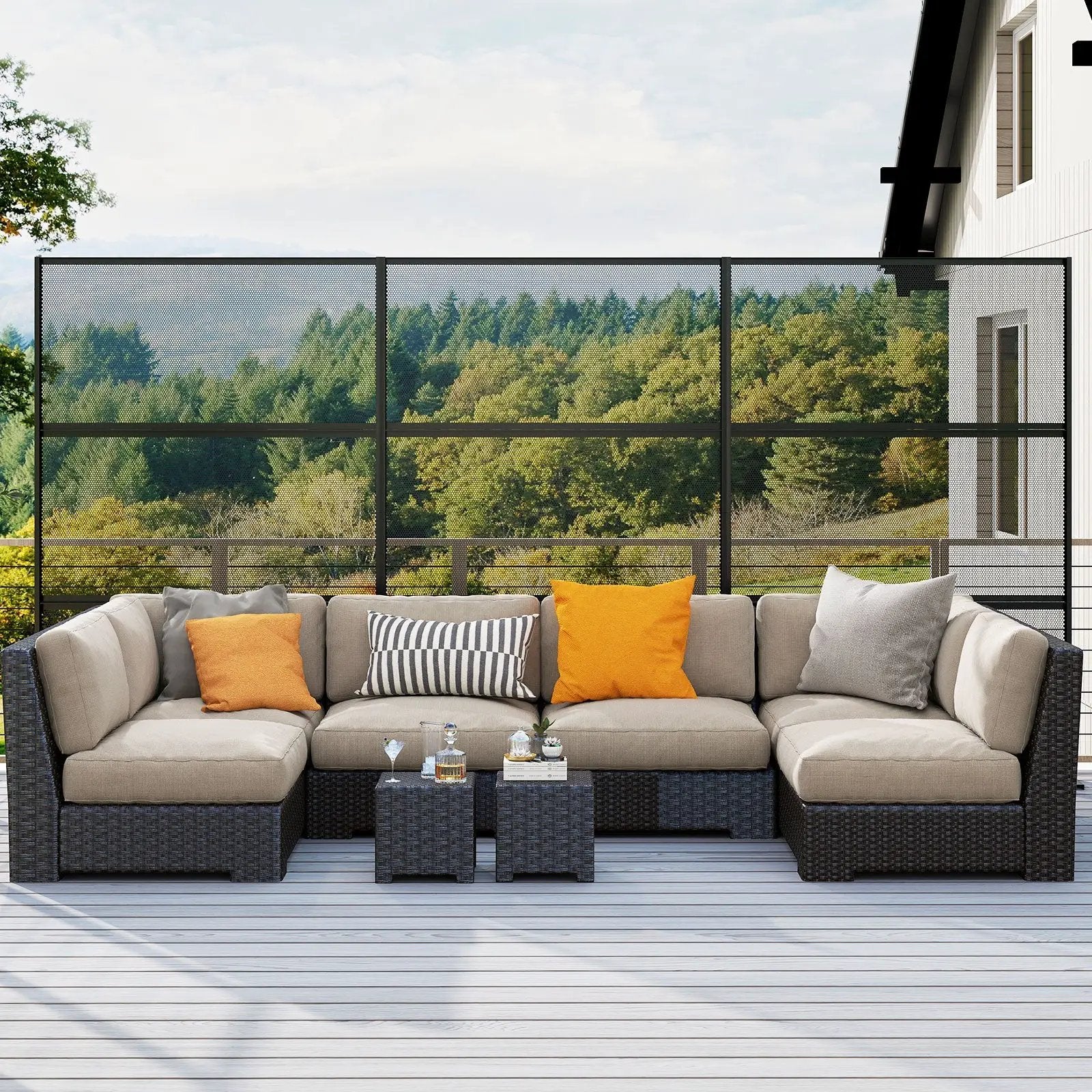 Set of 2 Metal Privacy Screen with Expansion Bolts by DirectDeals