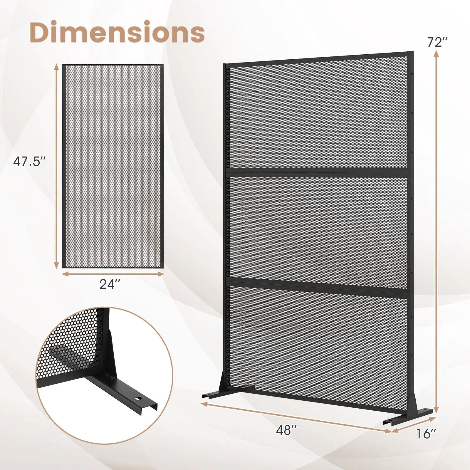 Set of 2 Metal Privacy Screen with Expansion Bolts by DirectDeals