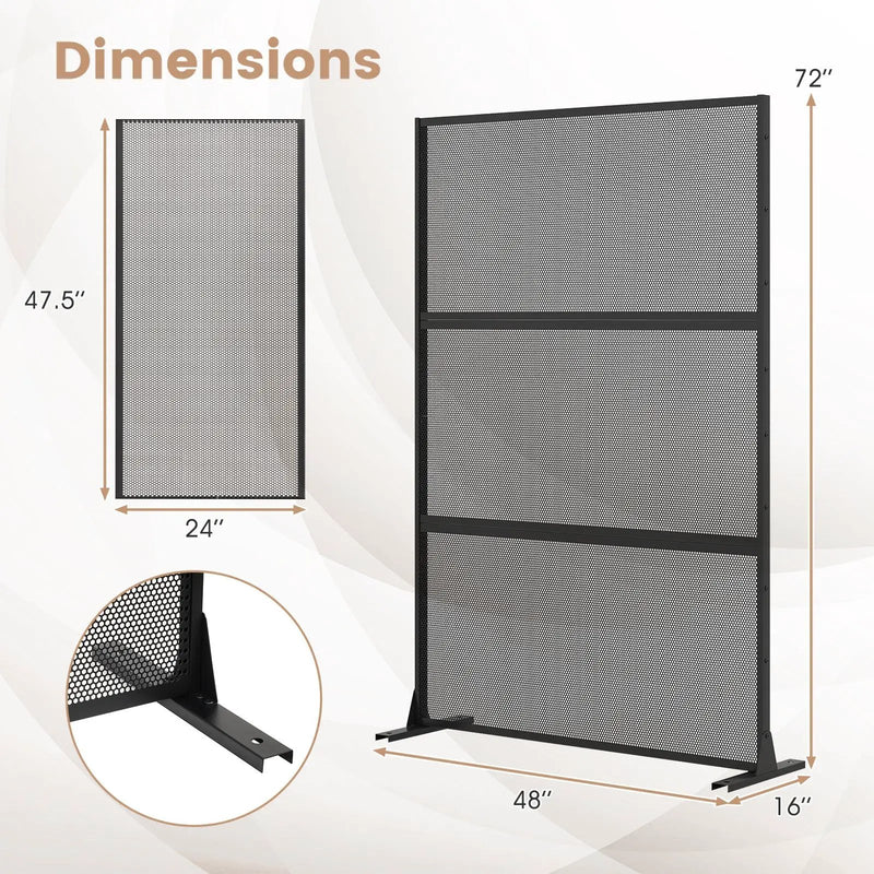 Set of 2 Metal Privacy Screen with Expansion Bolts by DirectDeals