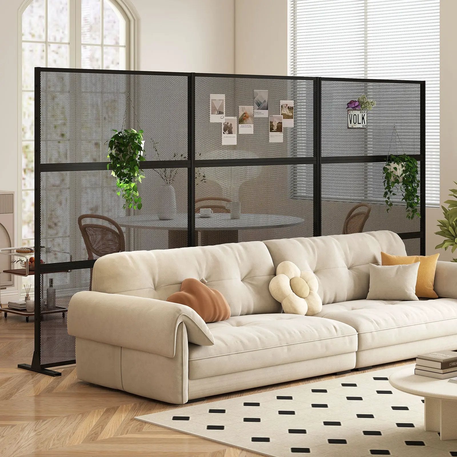 Metal Privacy Screen with Expansion Bolts and Connection Screws-Black by DirectDeals