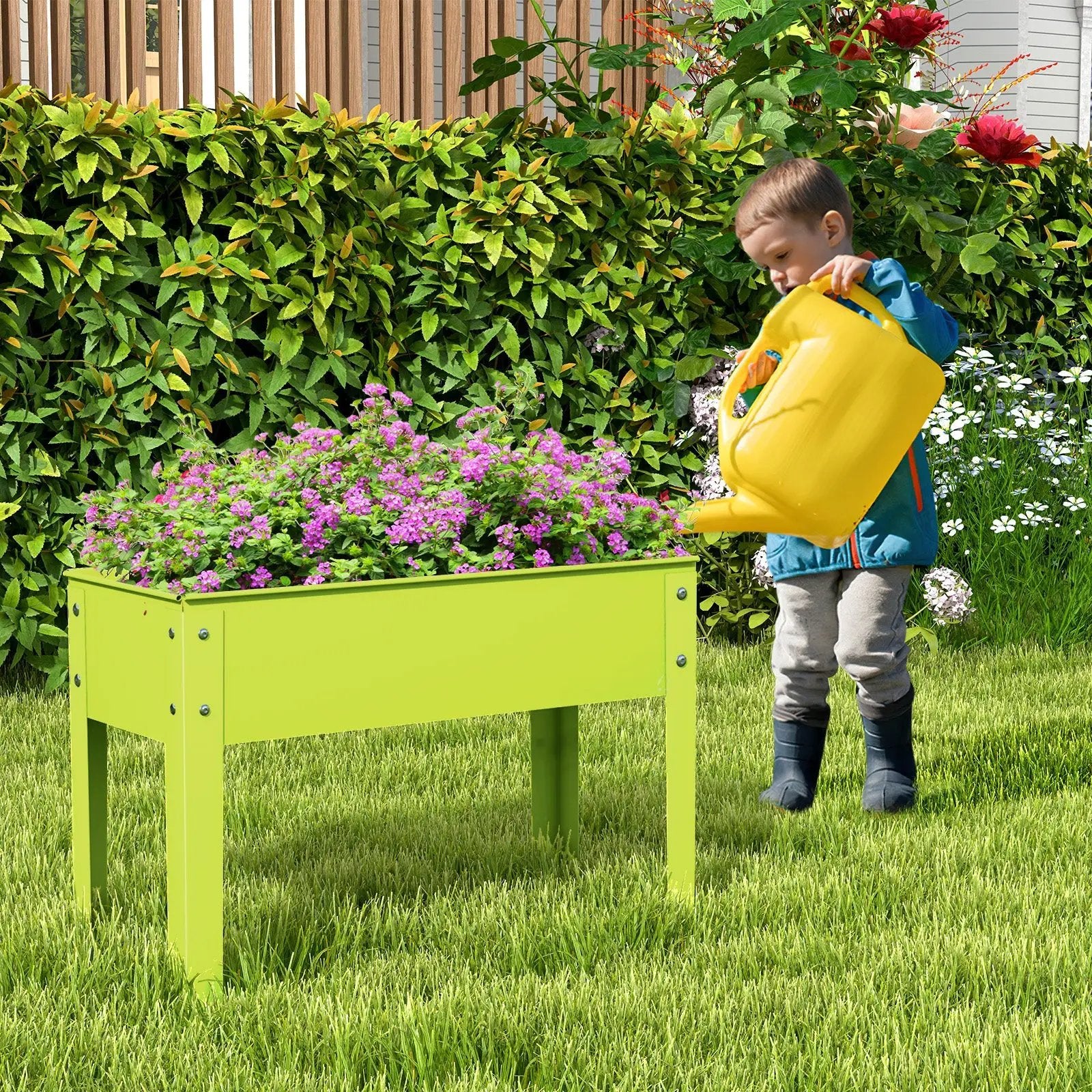 Metal Raised Garden Bed with Legs and Drainage Hole-24 x 11 x 18 inches by DirectDeals