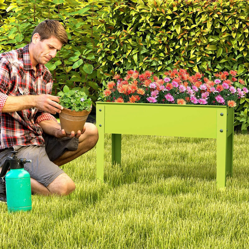 Metal Raised Garden Bed with Legs and Drainage Hole-24 x 11 x 18 inches by DirectDeals