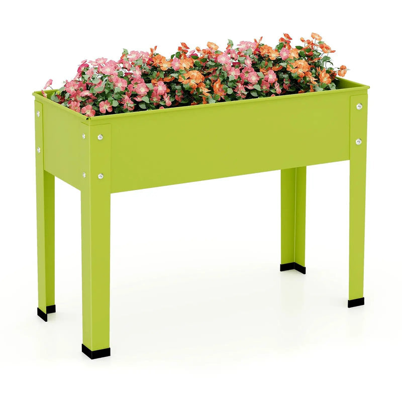 Metal Raised Garden Bed with Legs and Drainage Hole-24 x 11 x 18 inches by DirectDeals