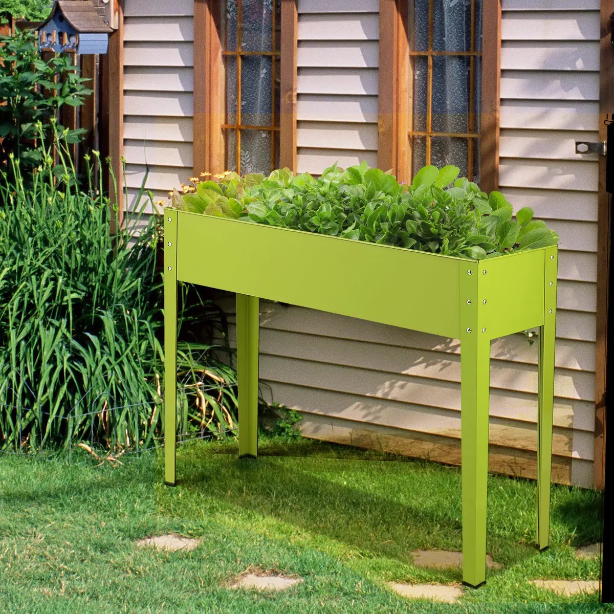 Metal Raised Garden Bed with Legs and Drainage Hole-40 x 11 x 31.5 inches by DirectDeals