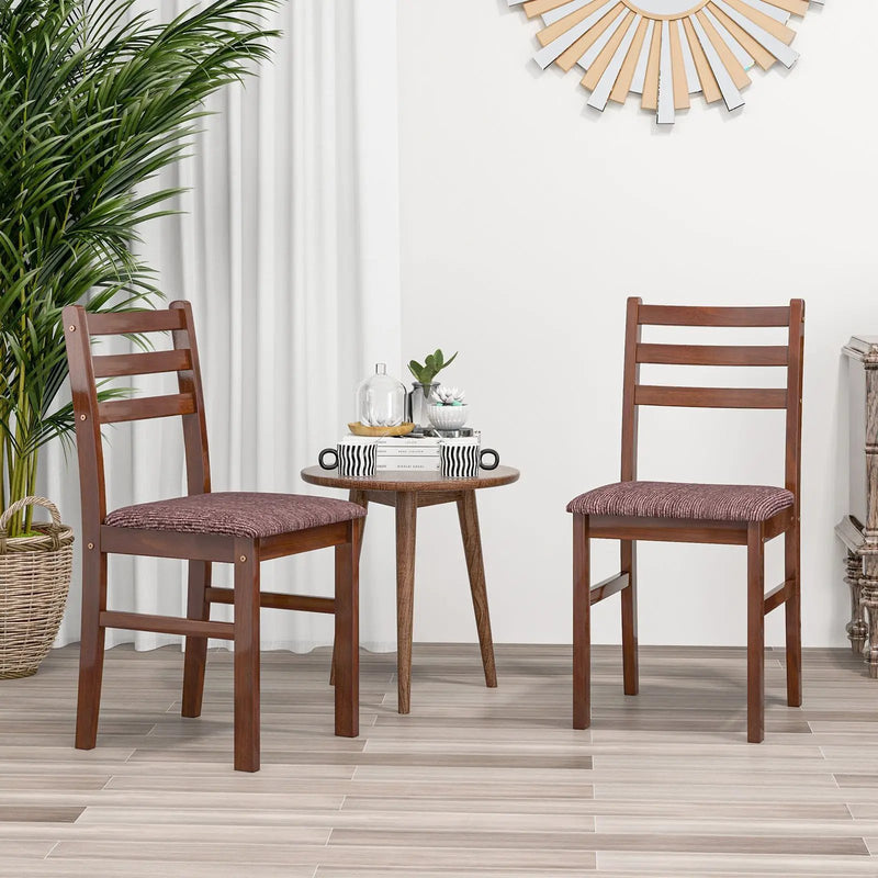 Set of 2 Mid-Century Wooden Dining Chairs-Espresso by DirectDeals