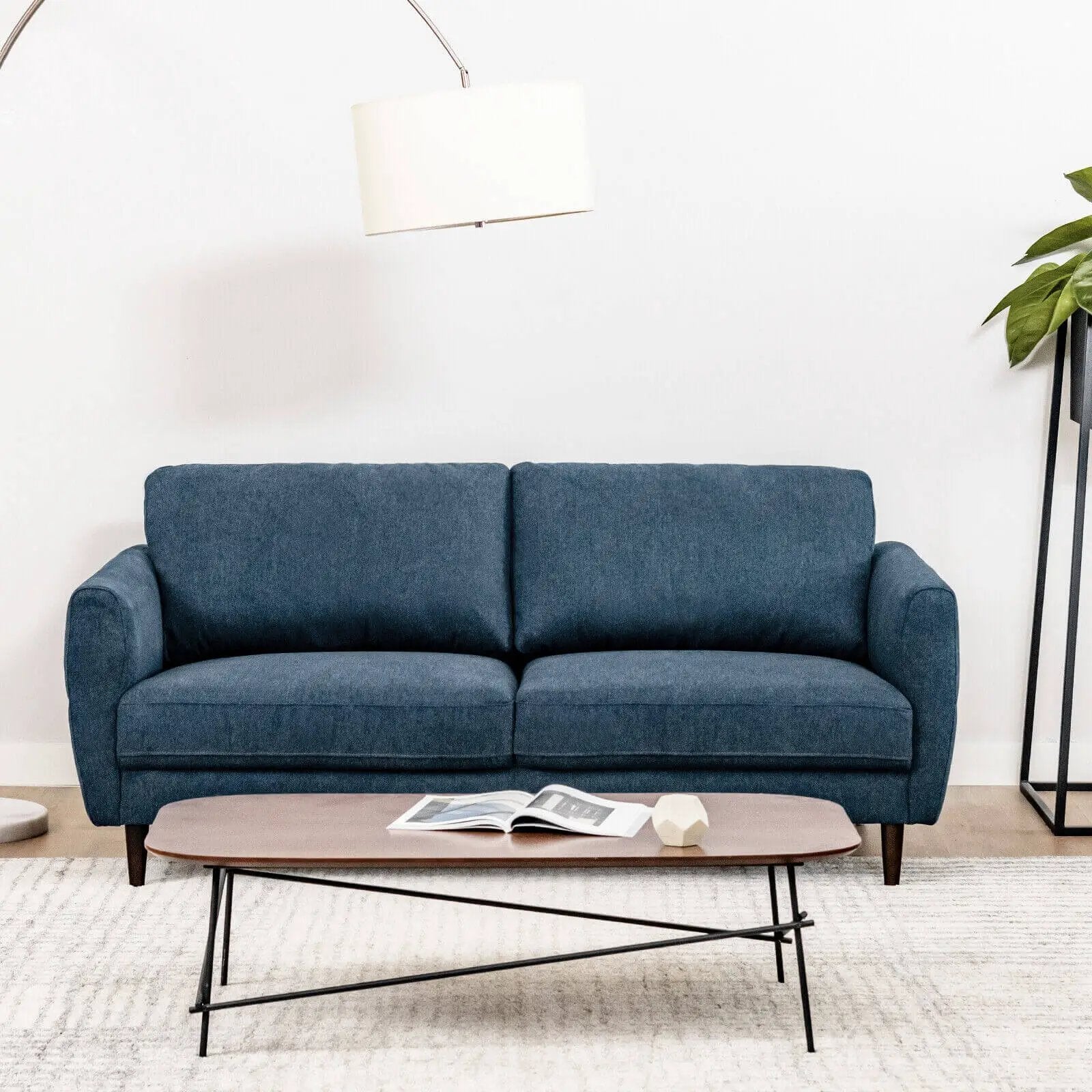 72 Inch Small Fabric Loveseat Sofa Couch with Wood Legs by DirectDeals