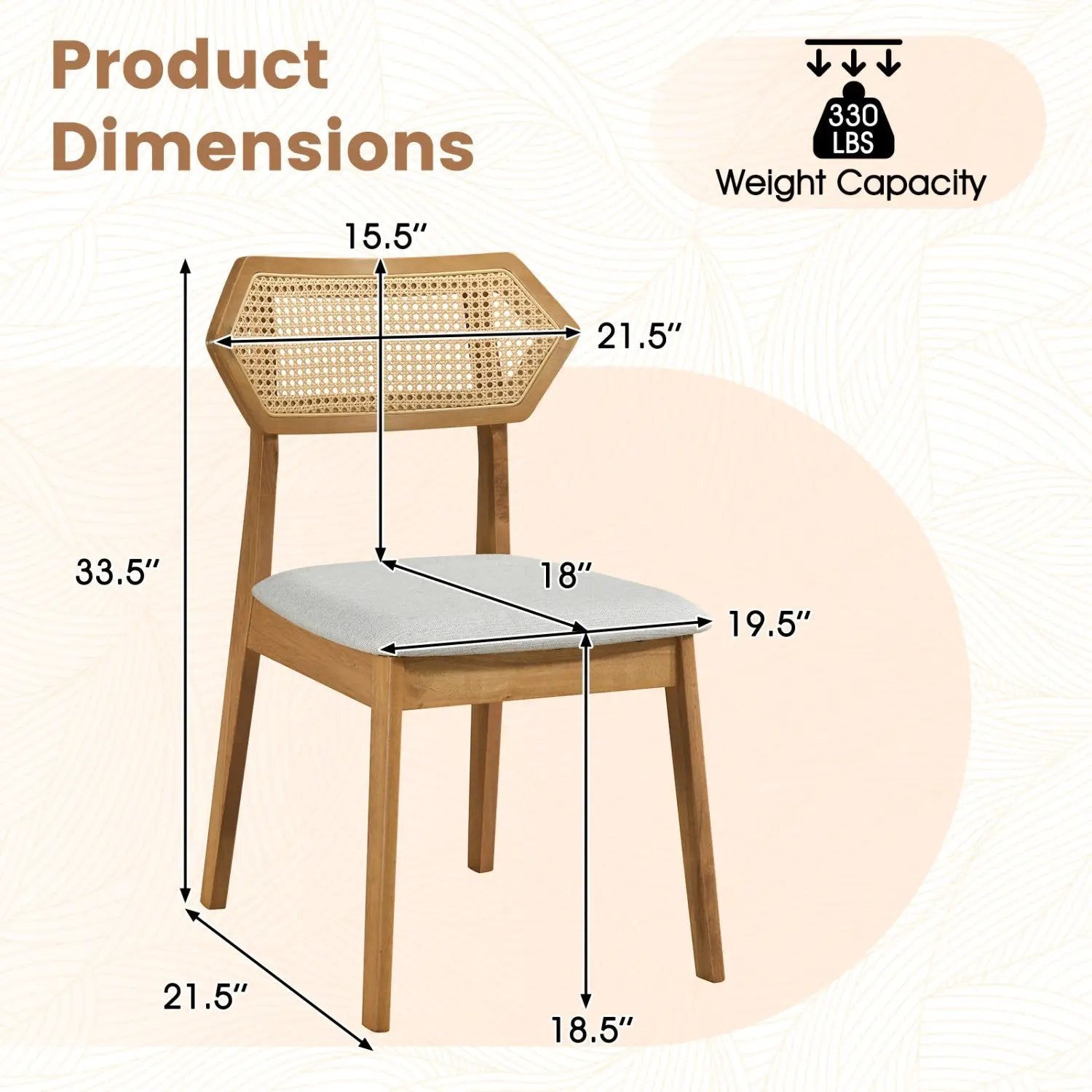 Rattan Dining Chairs Set of 4 with Curved Back by DirectDeals