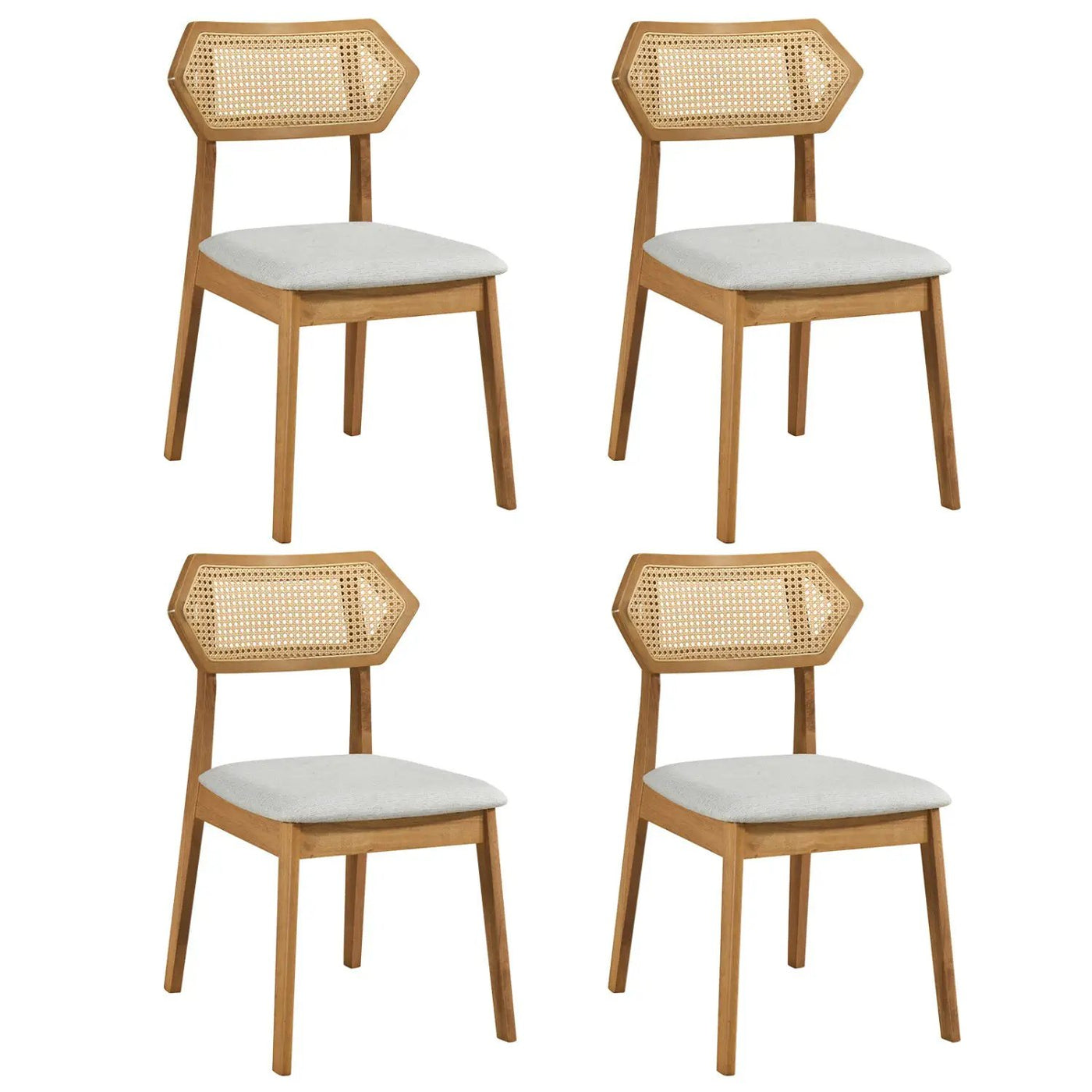 Rattan Dining Chairs Set of 4 with Curved Back by DirectDeals