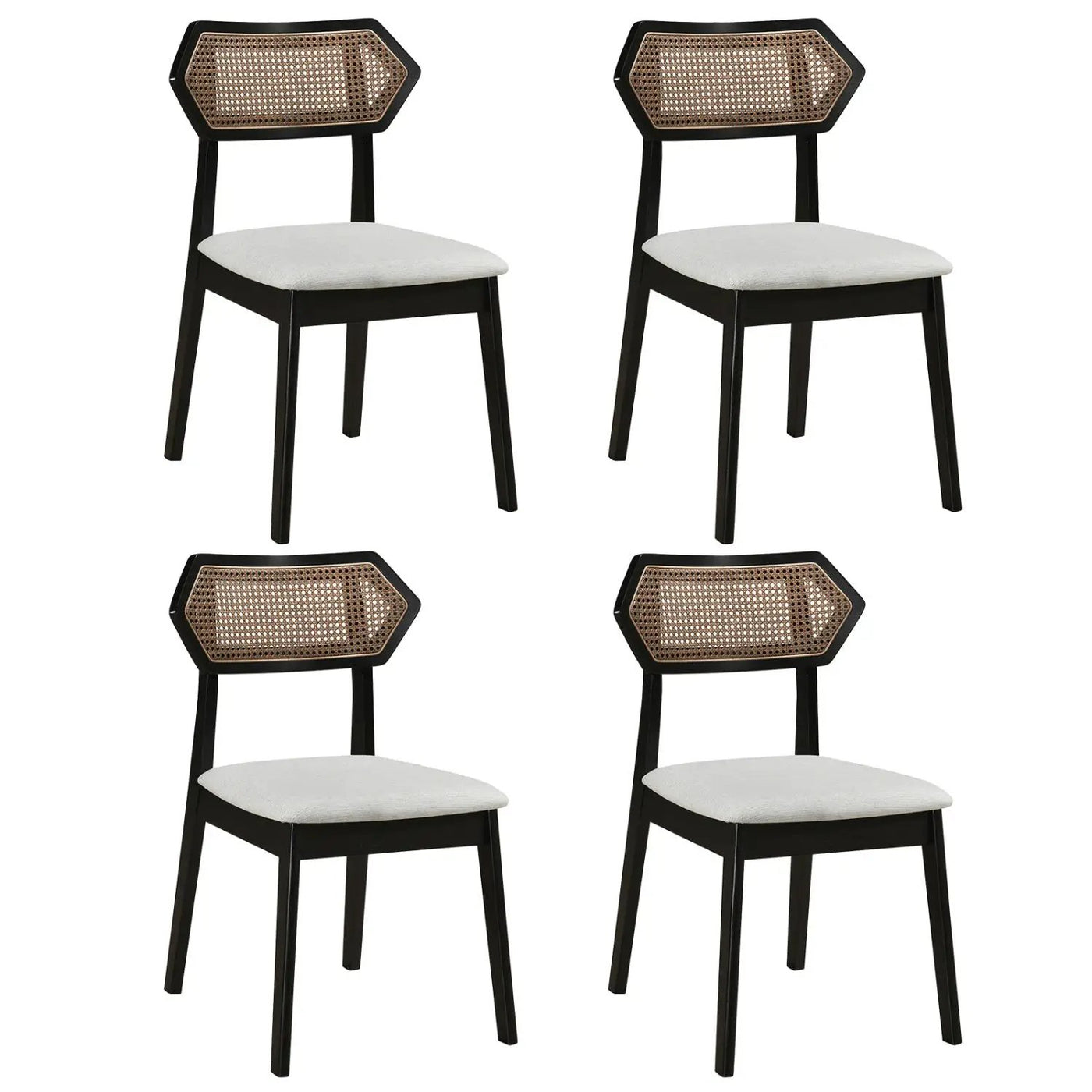 Rattan Dining Chairs Set of 4 with Curved Back by DirectDeals