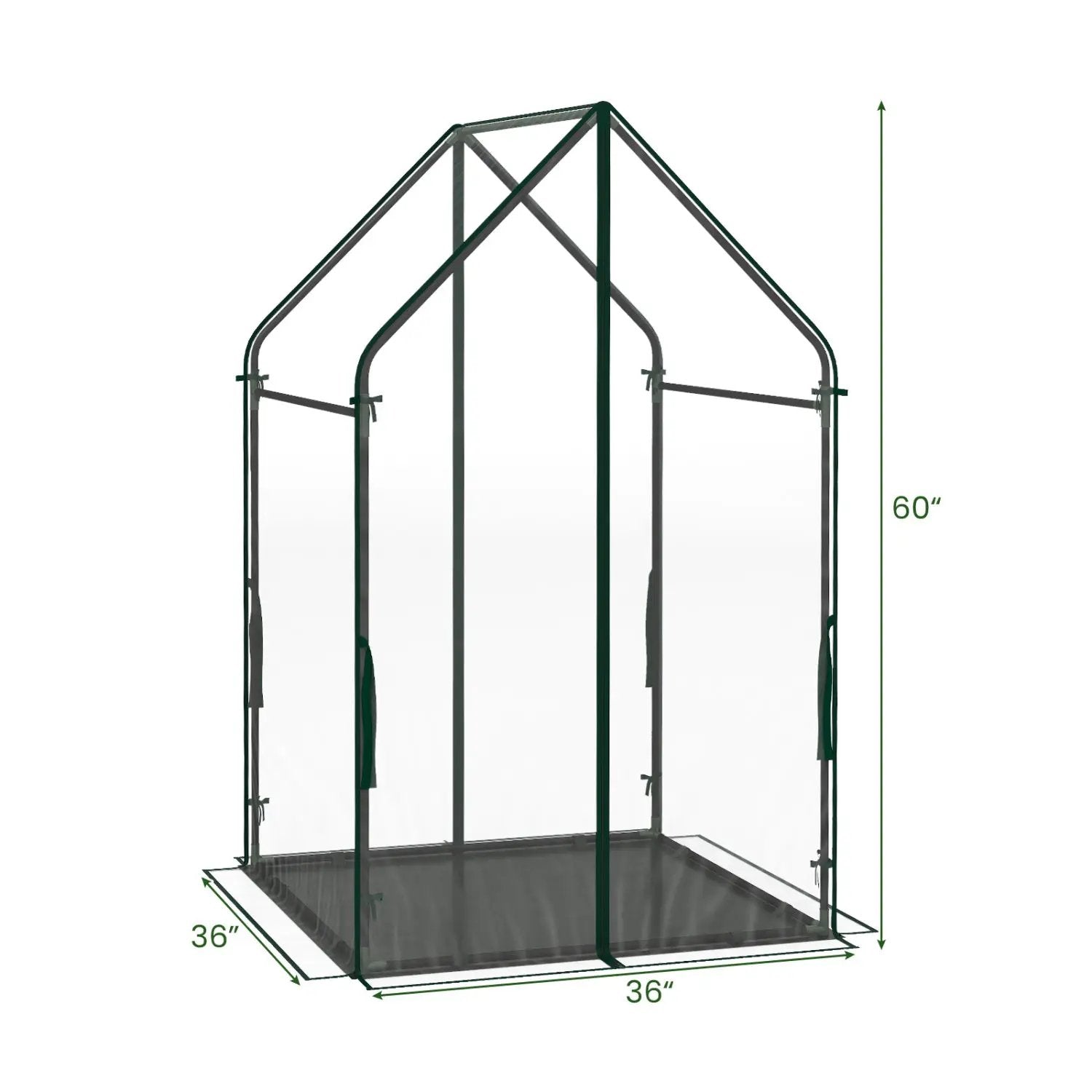 Mini Green House Metal Frame with Waterproof Bottom Mat and Wind Ropes by DirectDeals