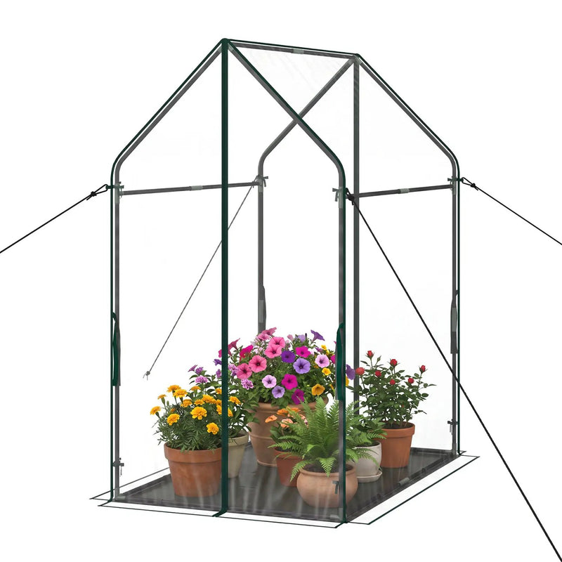 Mini Greenhouse with Metal Frame and Waterproof Cover by DirectDeals