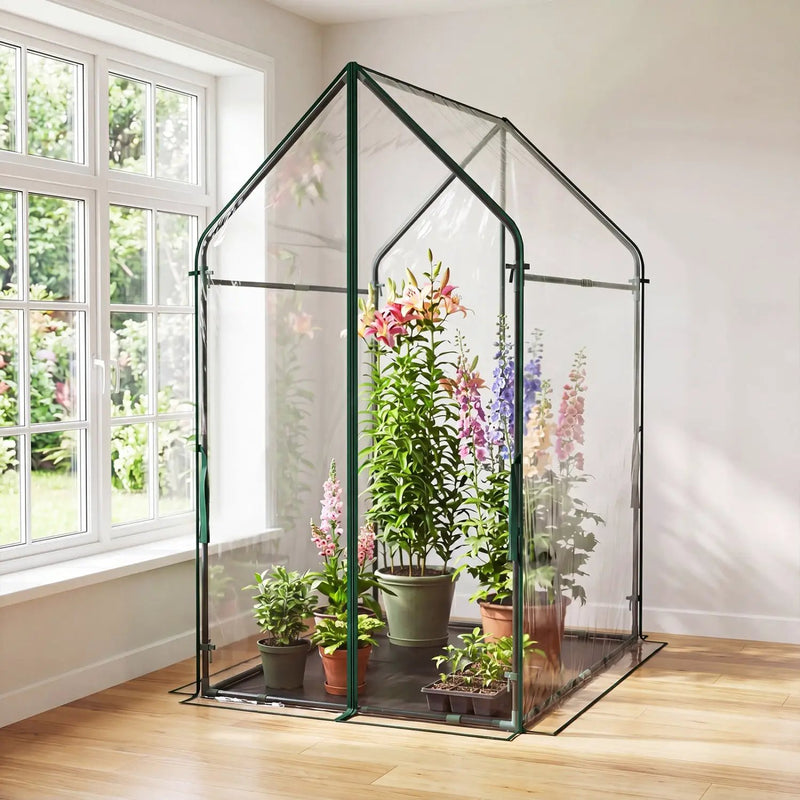 Mini Greenhouse with Metal Frame and Waterproof Cover by DirectDeals