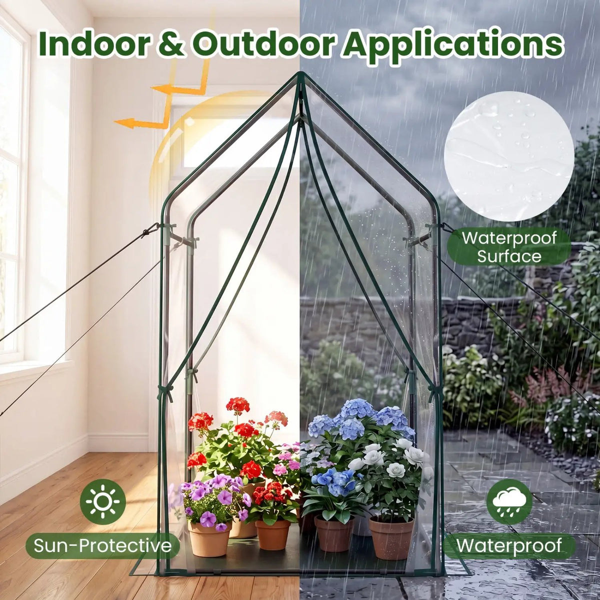 Mini Greenhouse with Metal Frame and Waterproof Cover, photo 14 of 16