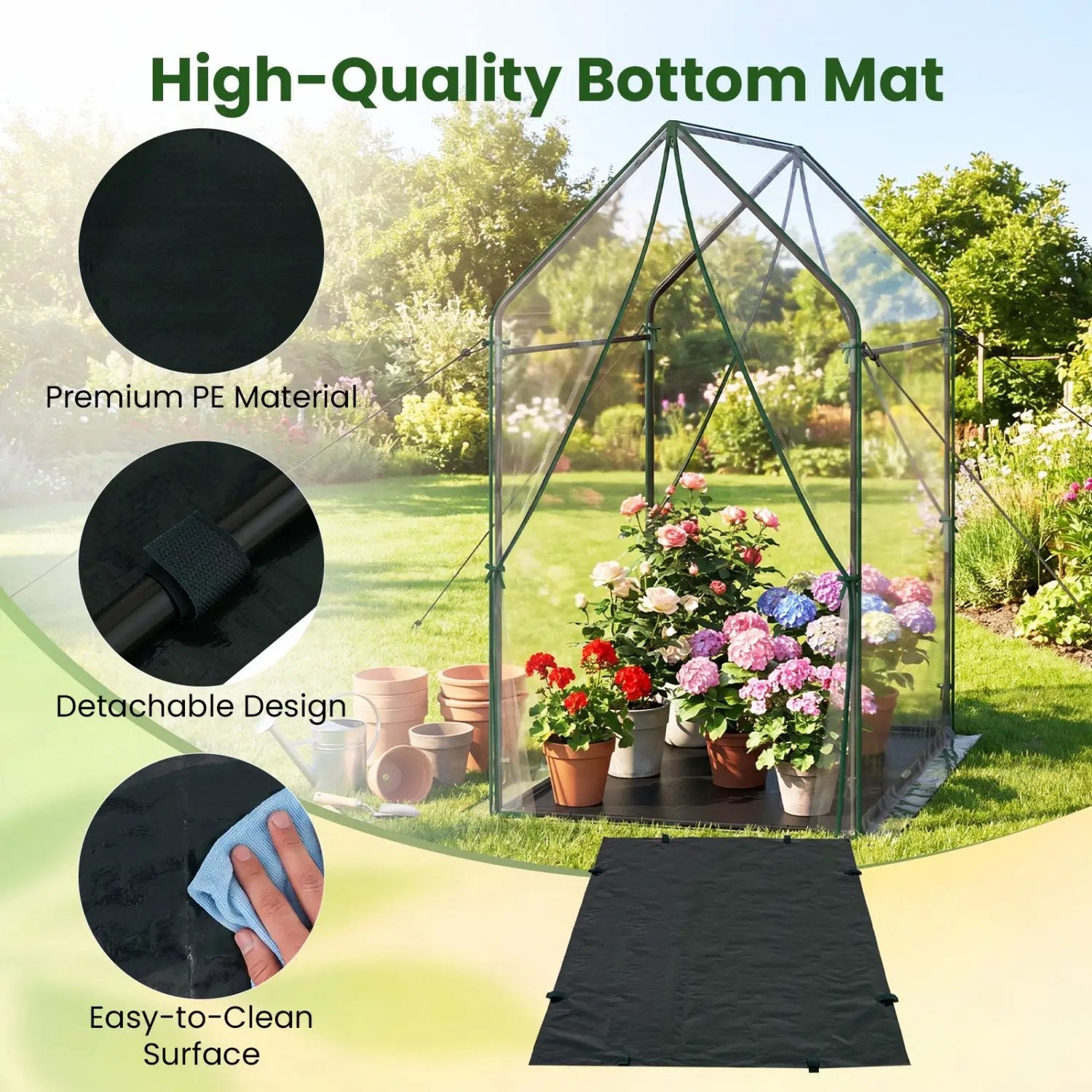 Mini Greenhouse with Metal Frame and Waterproof Cover by DirectDeals