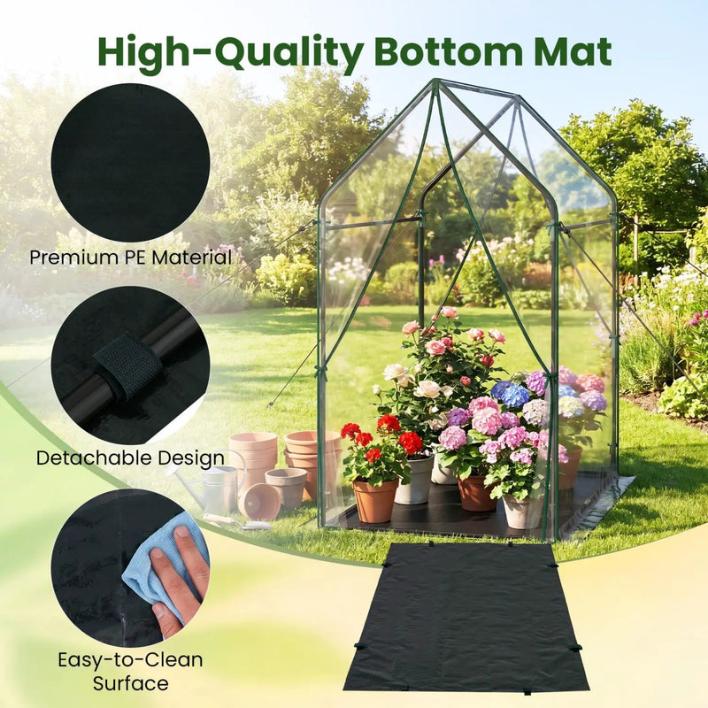 Mini Greenhouse with Metal Frame and Waterproof Cover by DirectDeals