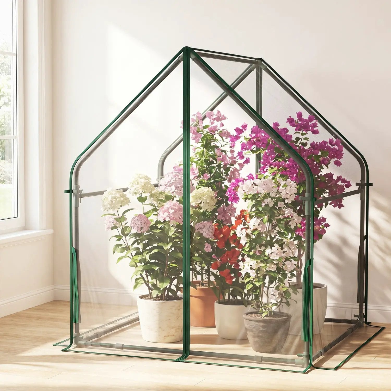 Mini Greenhouse with Metal Frame and Waterproof Cover by DirectDeals