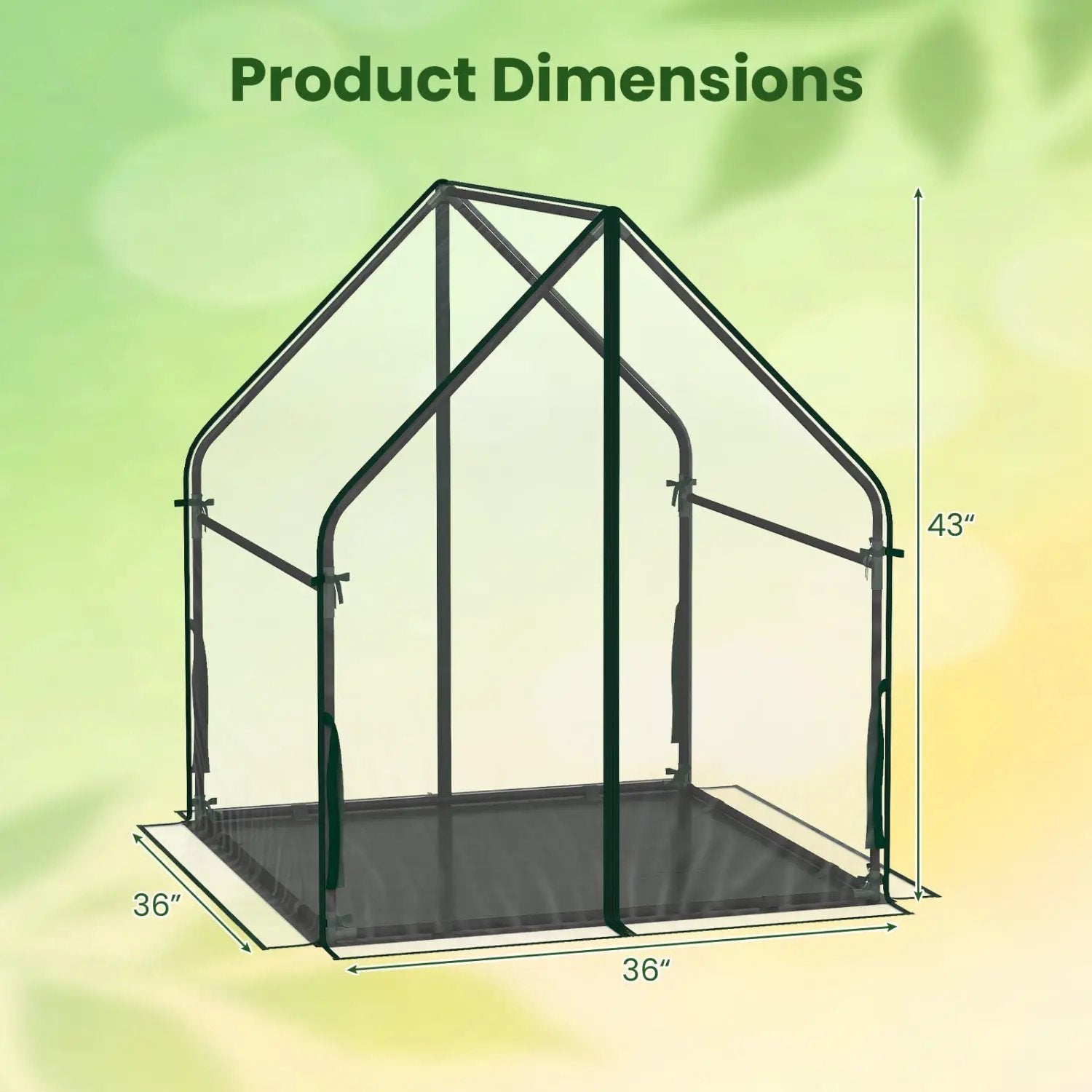 Mini Greenhouse with Metal Frame and Waterproof Cover by DirectDeals