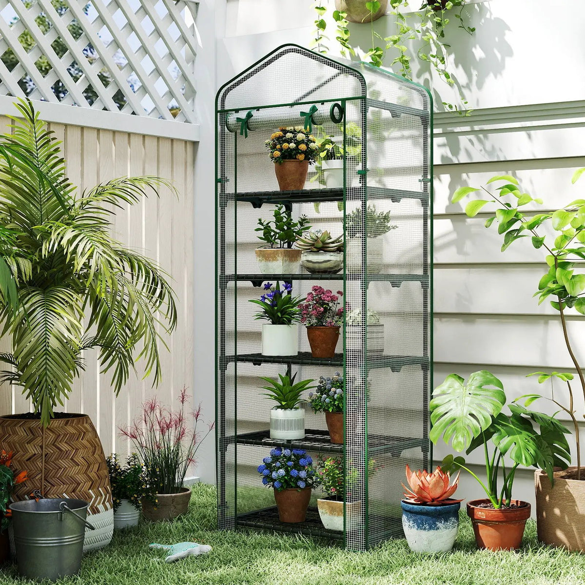 Mini Greenhouse Portable Plant Grow House with 5 Tier Shelves, photo 14 of 16